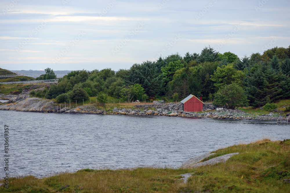 house at the lake, norway, countryside, norge house at the lake, norway, countryside, norge