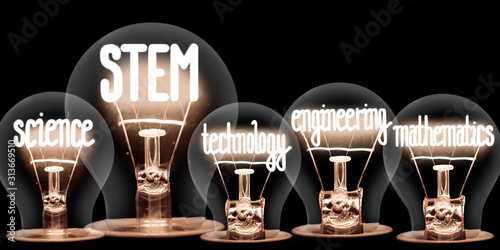 Light Bulbs Concept with STEM Concept