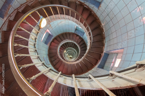 spiral staircase leading to a lighthouse