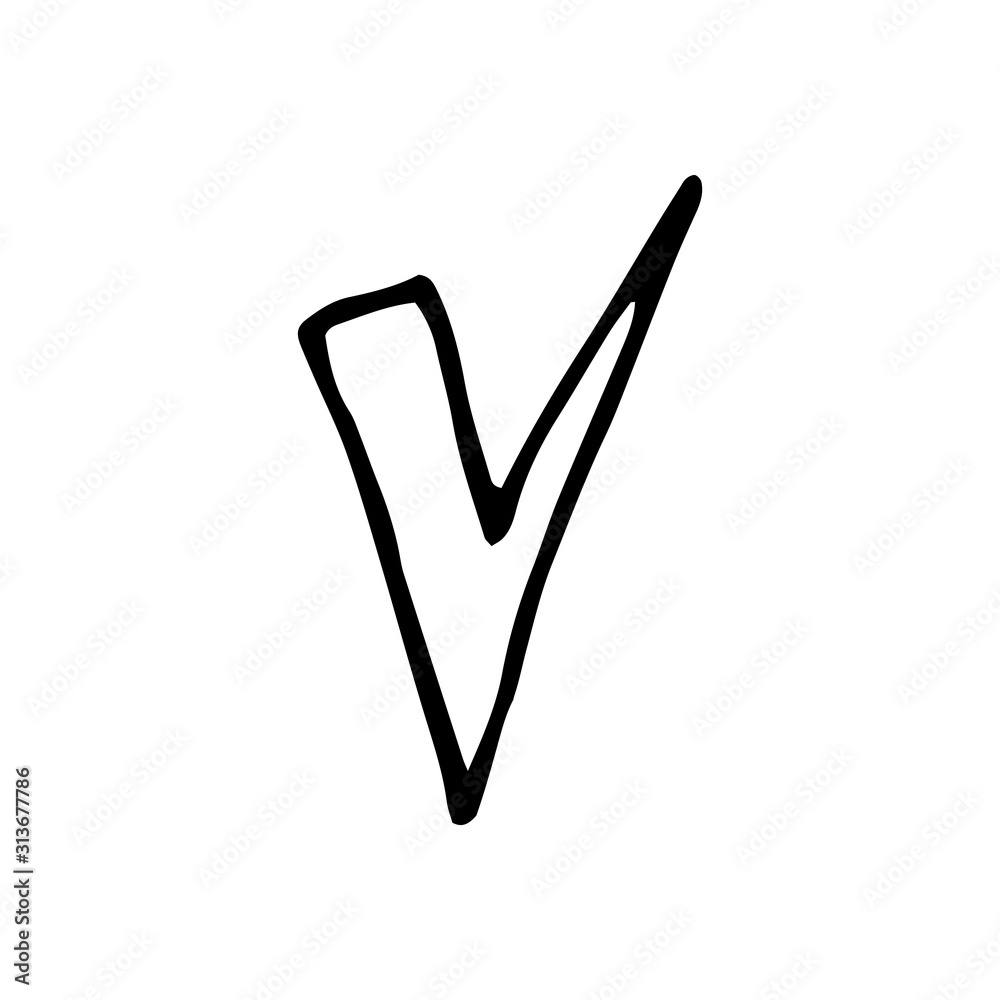 Single element of checkbox in doodle business set. Hand drawn vector illustration for cards, posters, stickers and professional design. Single element of checkbox in doodle business set. Hand drawn vector illustration for cards, posters, stickers and professional design.