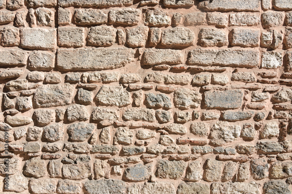 Three-dimensional texture of the old stone wall. Three-dimensional texture of the old stone wall.