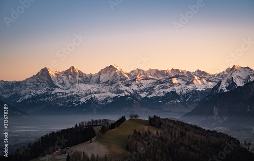 impressive mountains of the swiss alps - eiger, mönch, jungfrau photo