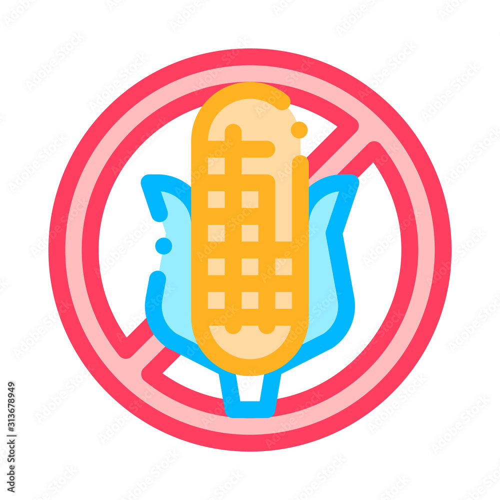 Allergen Free Sign Corn Vector Thin Line Icon. Allergen Free Agricultural Food Linear Pictogram. Crossed Out Mark Maize Eco Healthy Produce. Illustration Allergen Free Sign Corn Vector Thin Line Icon. Allergen Free Agricultural Food Linear Pictogram. Crossed Out Mark Maize Eco Healthy Produce. Illustration