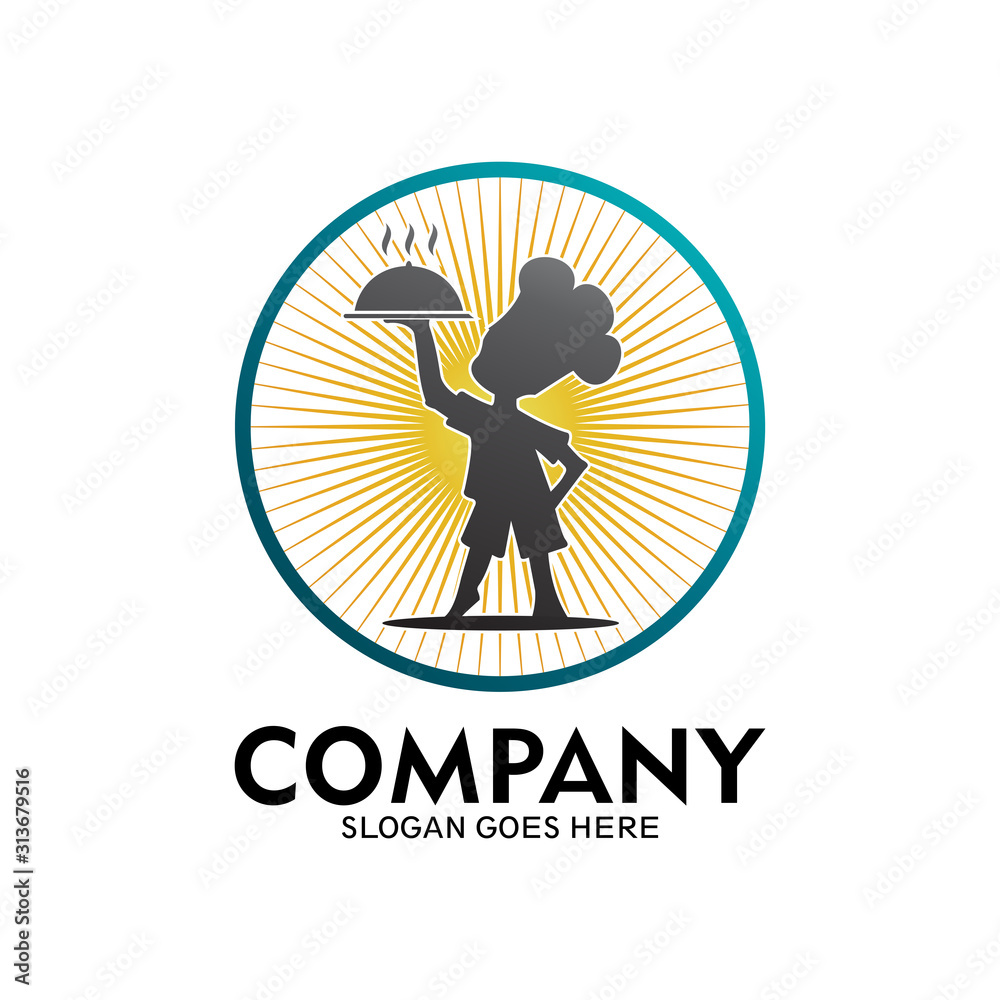 restaurant logo with the symbol of a small child chef