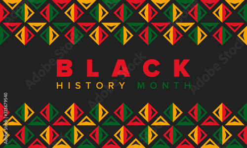 Black History Month. African American History. Celebrated annual. In February in United States and Canada. In October in Great Britain. Poster, card, banner, background. Vector illustration