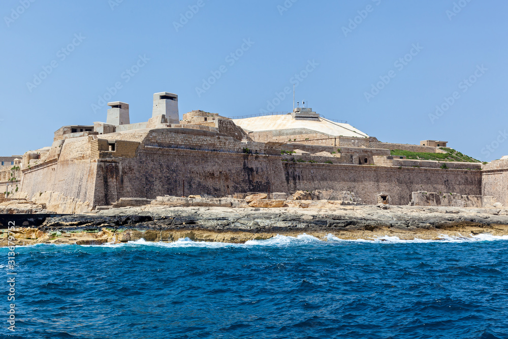 View of Fort Saint Elmo on sunny day in Malta View of Fort Saint Elmo on sunny day in Malta