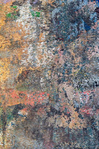 Old Weathered Colorful Concrete Wall Texture