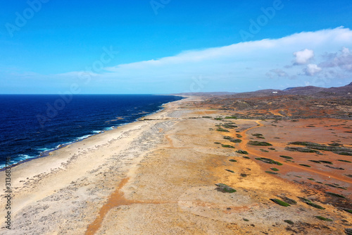 Aerial view over North coast - Curaçao/Caribbean /Dutch Antilles