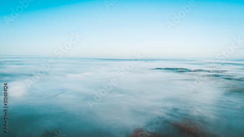 Mazury z lotu ptaka nad chmurami © Patryk