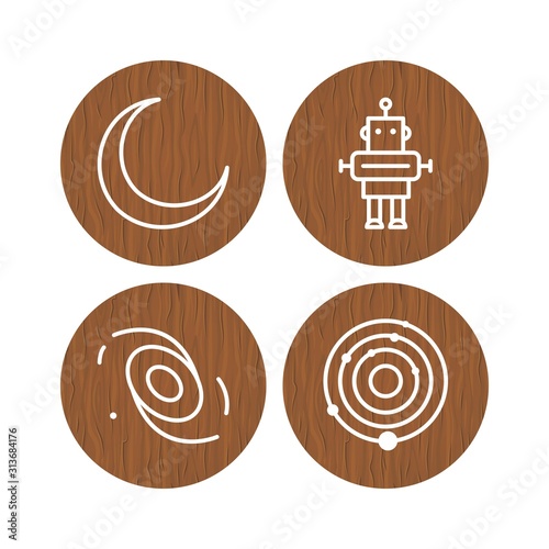 4 Set Of astronomy icons isolated on white background... photo