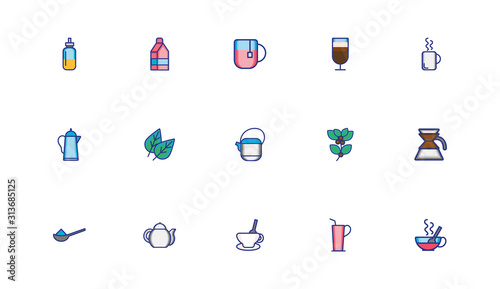 bundle of coffee set icons
