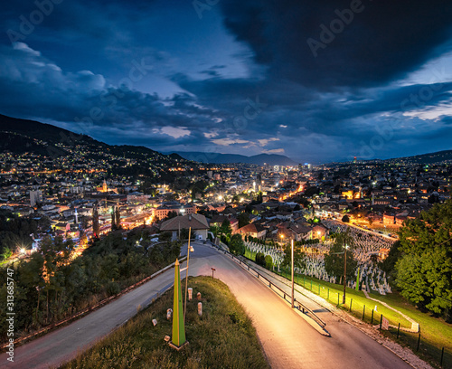 Sunset view of Sarajevo, Bo...
