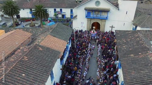 Feast of the Virgen del Carmen procession in Paucartambo Peru. The feast of the Virgen del Carmen de Paucartambo is a religious and folkloric celebration that takes place in Paucartambo, Cusco.