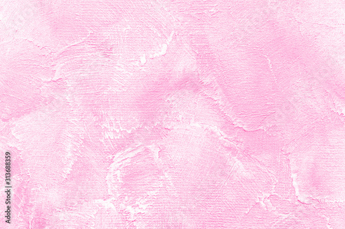 Beautiful pastel empty pink Valentine's day background. Brushstrokes backdrop, pattern. Copy space, place for text and design. Trendy delicate colors.