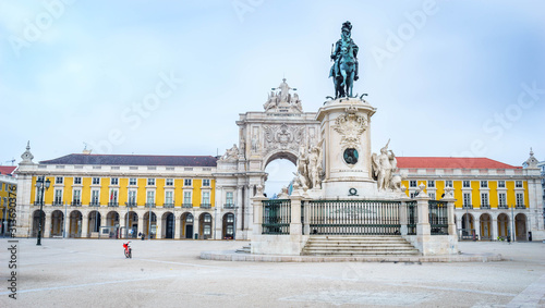 Famous arch at the Praca do Comercio, Lisbon, Portugal