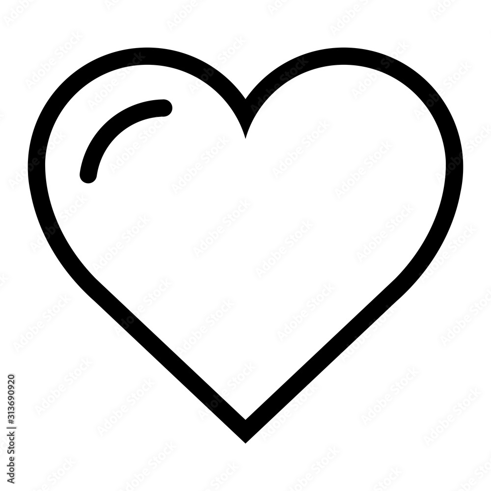 gz668 GrafikZeichnung - german - Herz Symbol. english - heart icon in  linear design  shape - line drawing - romantic - love concept - white  background - square xxl g8915 Stock Illustration | Adobe Stock