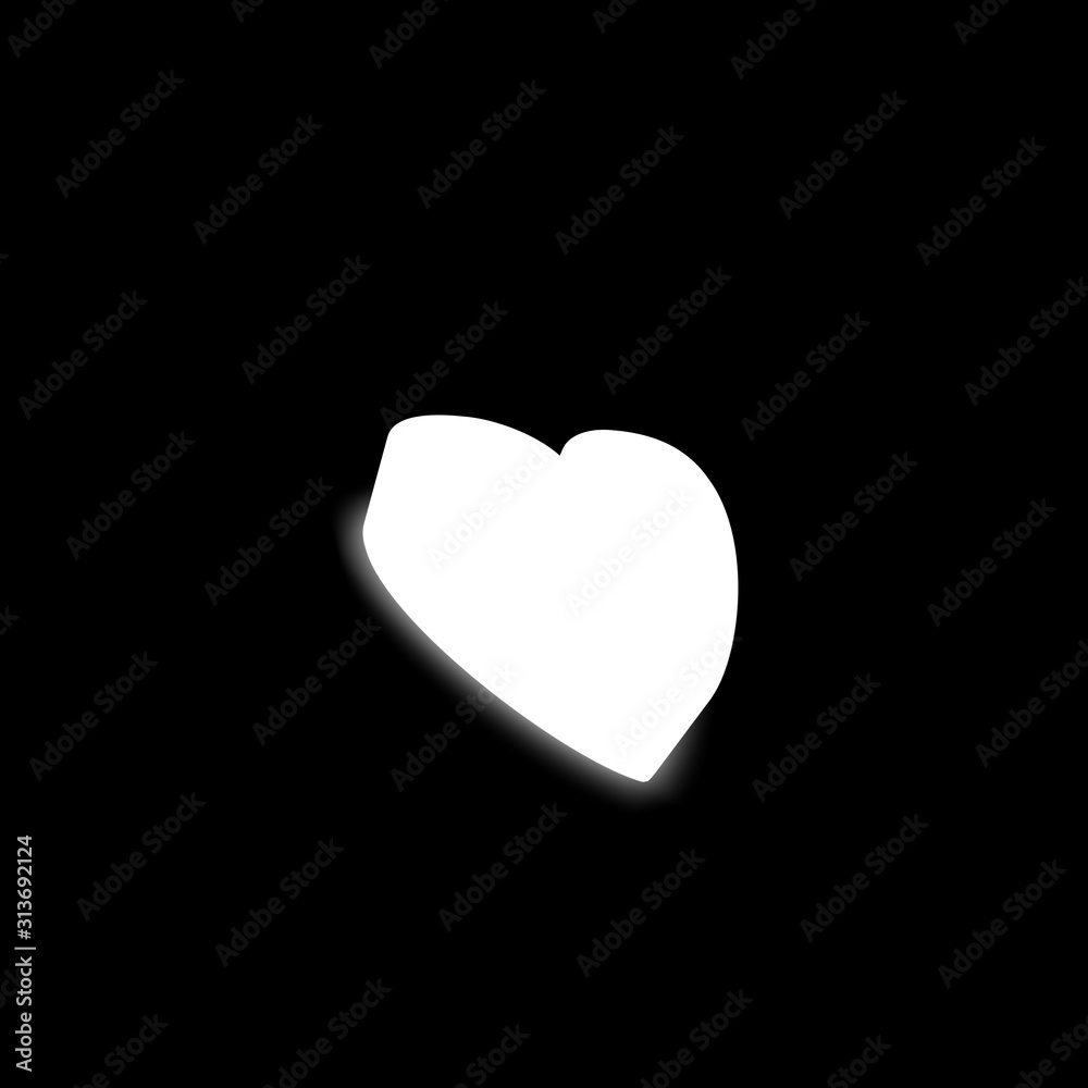 Vivid bright light white heart on black dark background. For your love, heartbroken, lonely concepts, such as Valentine, divorce, single, etc. Vivid bright light white heart on black dark background. For your love, heartbroken, lonely concepts, such as Valentine, divorce, single, etc.