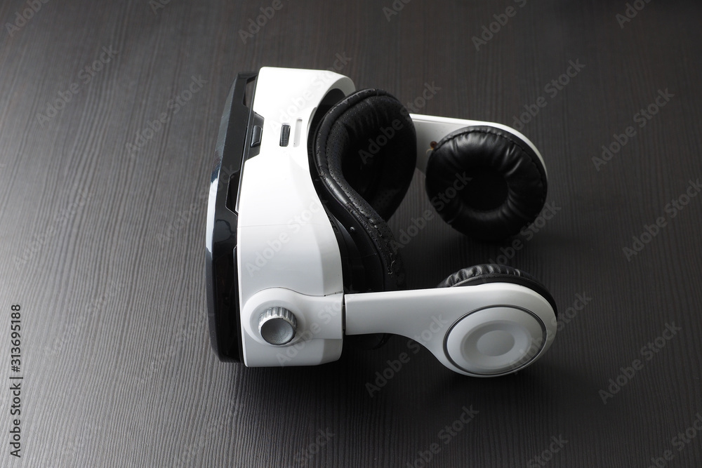 Virtual Reality Headset on table. Studio shot. Virtual Reality Headset on table. Studio shot.