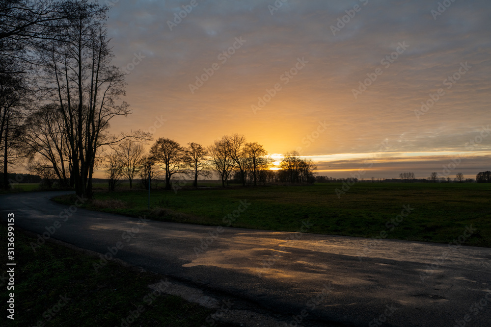 road in sunset road in sunset