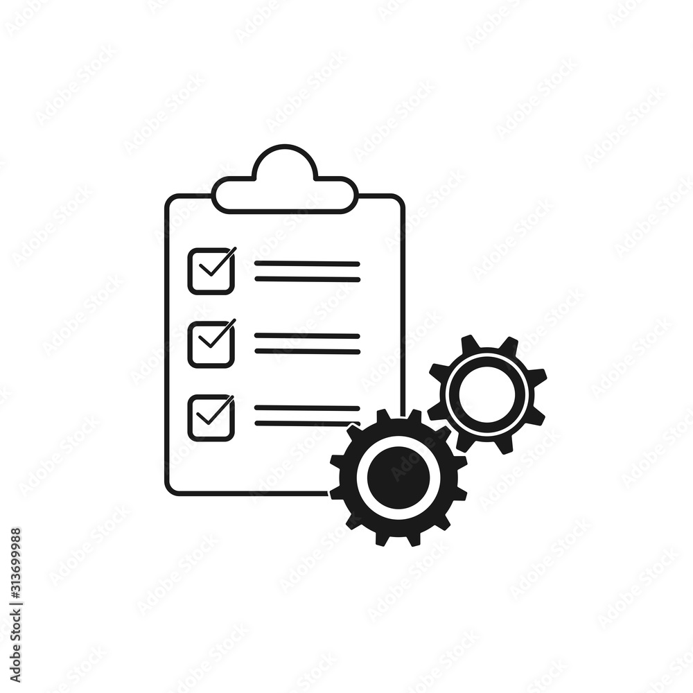 Technical inspection. Vector icon isolated on white background. Technical inspection. Vector icon isolated on white background.