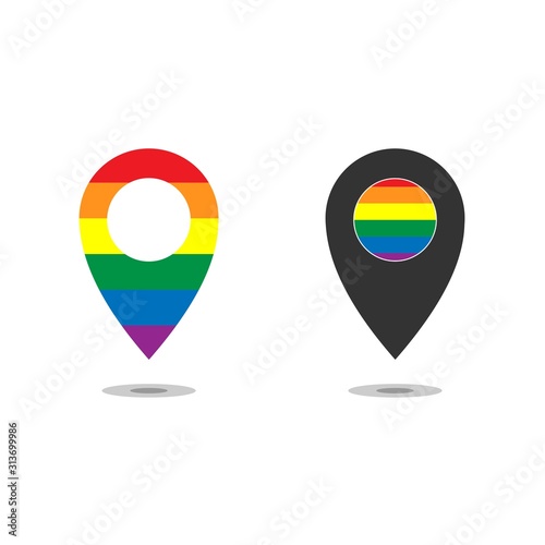 LGBT location. Vector icon isolated on white background. Free Download LGBT location. Vector icon isolated on white background. - GFXLoad