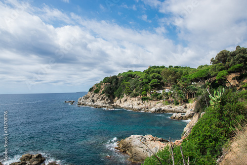 Panoramic view of the sea and island.