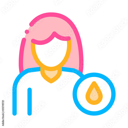 Frequent Urination Symptomp Pregnancy Vector Icon. Character Woman Silhouette And Water Drop, Symptomp Of Pregnancy Pictogram. Diagnosis Of Future Mother Contour Illustration