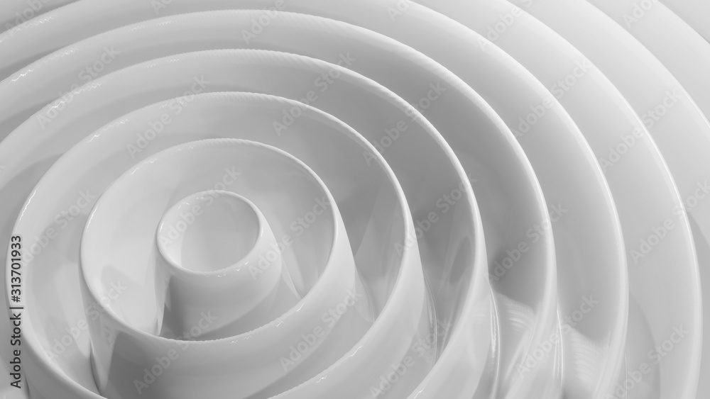Obraz premium white abstract background irregular ring animation,