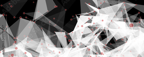 Futuristic reds dots background with a dynamic wave. Elegant fantasy abstract technology, science and engineering motion background with plexus lines, polygons and light nodes. Abstract  stock images