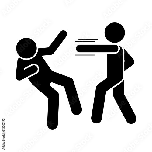 Fight punch men icon. Simple pictogram of fighting icons for ui and ux, website or mobile application
