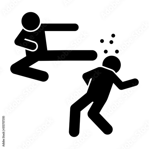 Blood fight brawl icon. Simple pictogram of fighting icons for ui and ux, website or mobile application