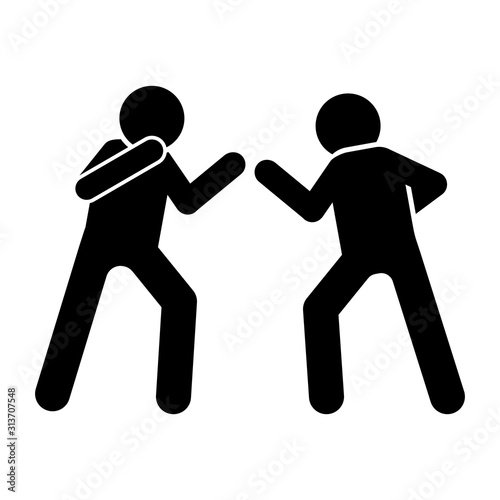 Kickboxing men icon. Simple pictogram of fighting icons for ui and ux, website or mobile application