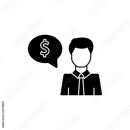 Dollar man work icon. Simple business intention icons for ui and ux, website or mobile application © rashadaliyev