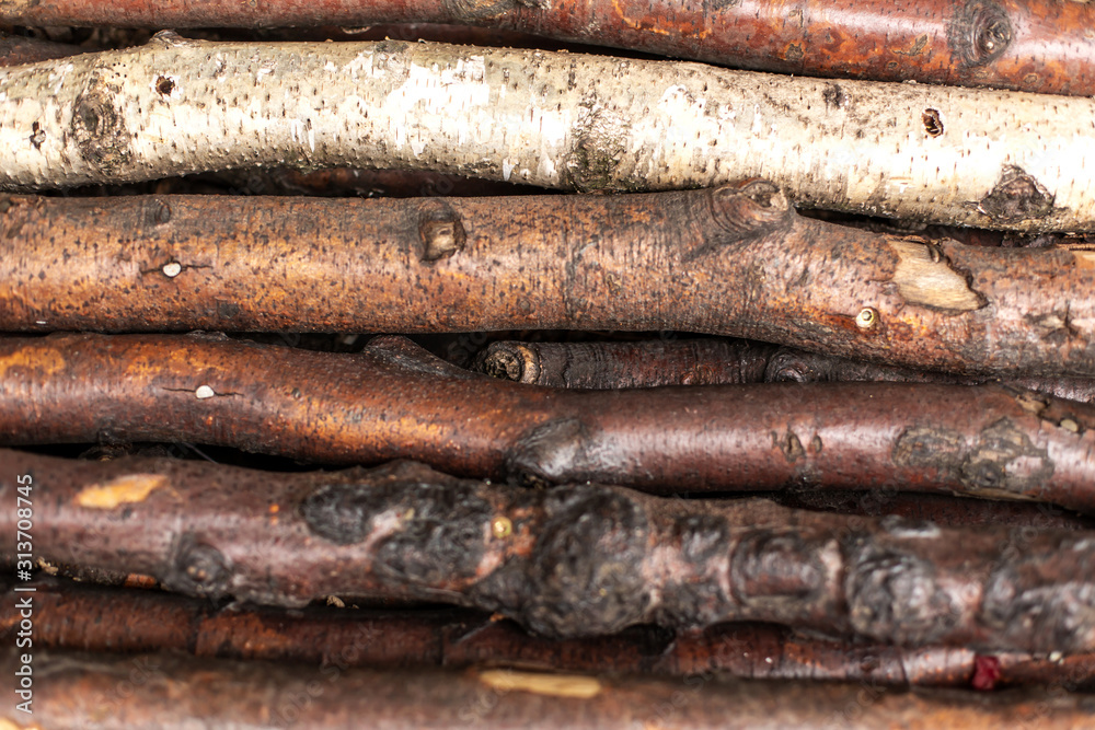 Chopped firewood logs in rows. Wood texture Chopped firewood logs in rows. Wood texture