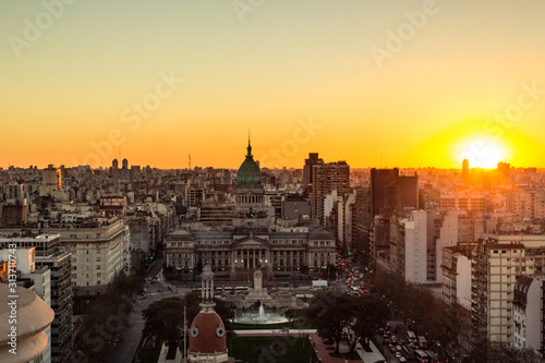 sunset buenos aires city panoramic view