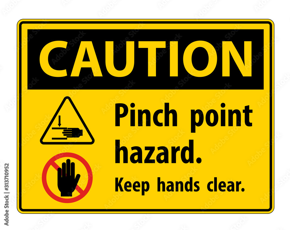 Caution Pinch Point Hazard,Keep Hands Clear Symbol Sign Isolate on White Background,Vector Illustration Caution Pinch Point Hazard,Keep Hands Clear Symbol Sign Isolate on White Background,Vector Illustration