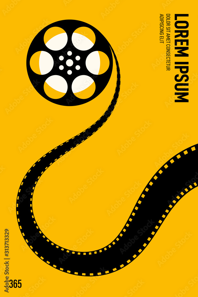 Movie and film poster design template background vintage retro style