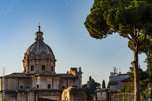 Murais de parede Dome of old historic catholic basilica in Rome