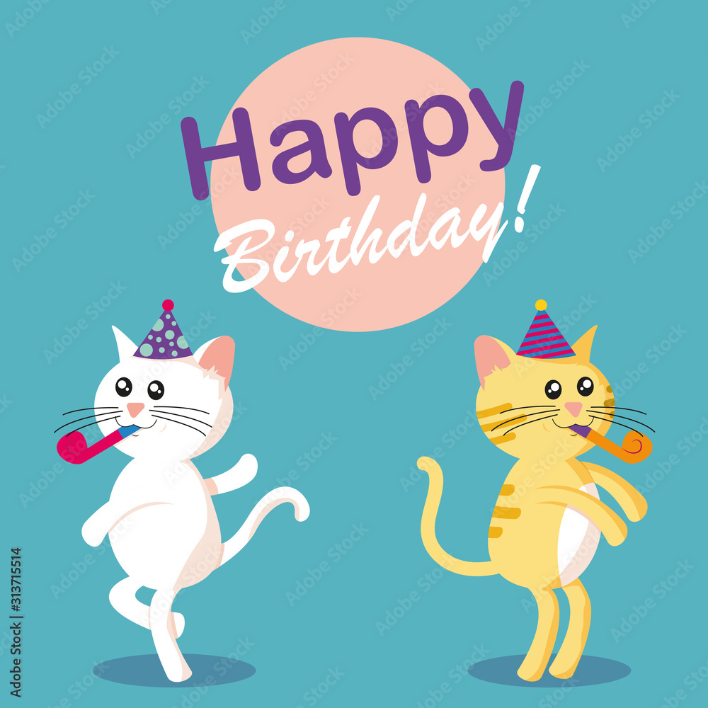 happy birthday cats dancing 