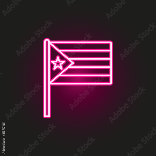 Cuba neon style icon. Simple thin line, outline vector of flags icons for ui and ux, website or mobile application