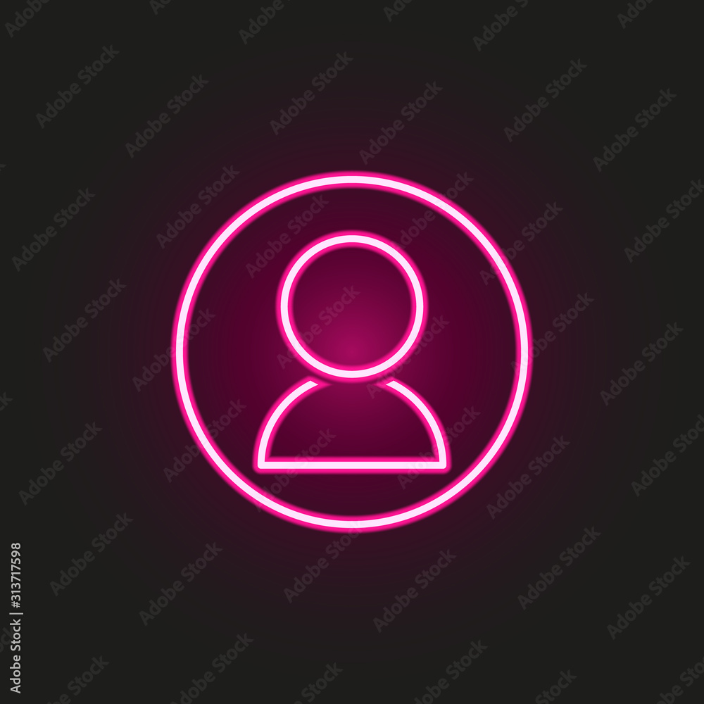 contact in circle neon style icon. Simple thin line, outline vector of web icons for ui and ux, website or mobile application contact in circle neon style icon. Simple thin line, outline vector of web icons for ui and ux, website or mobile application