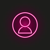 contact in circle neon style icon. Simple thin line, outline vector of web icons for ui and ux, website or mobile application