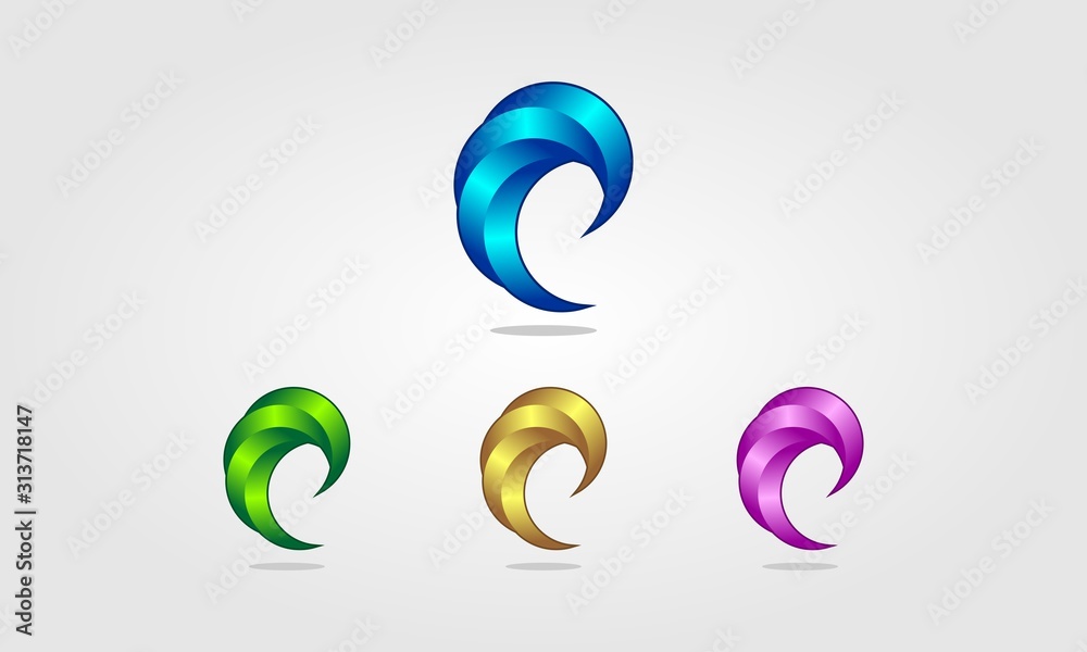 Fototapeta premium Circle 3D simple luxury vector logo design