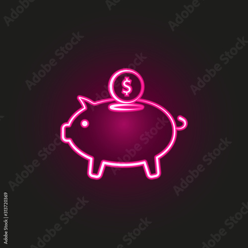pink, money hand drawn neon style icon. Simple thin line, outline vector of business icons for ui and ux, website or mobile application