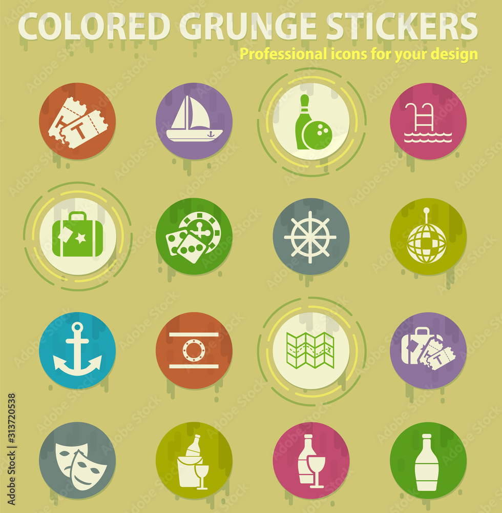 Fototapeta premium cruise colored grunge icons