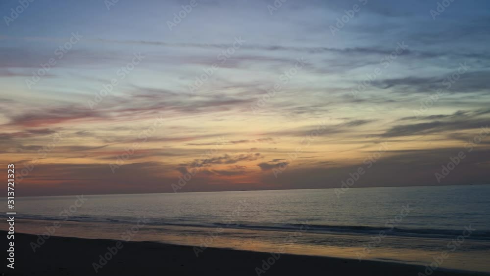 Timelapse of the sunset on a tropical, sandy beach of Kho Kho Khao, Thailand Timelapse of the sunset on a tropical, sandy beach of Kho Kho Khao, Thailand
