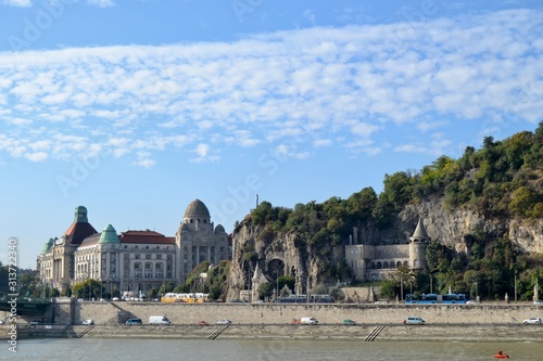 Budapest Hungary Gellert Hill scene by the Danube River