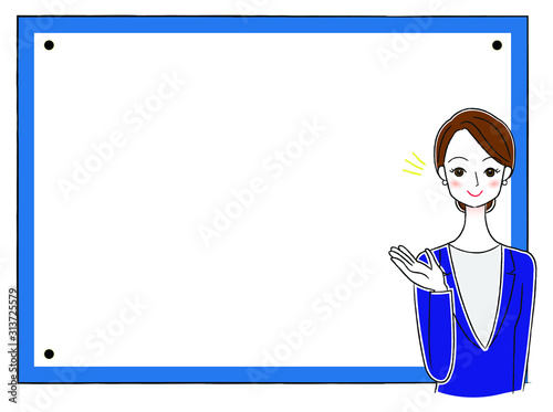 ビジネスウーマンとメッセージボード