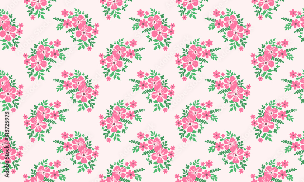 Elegant flower pattern Background for valentine, with unique and seamless pink rose flower design.