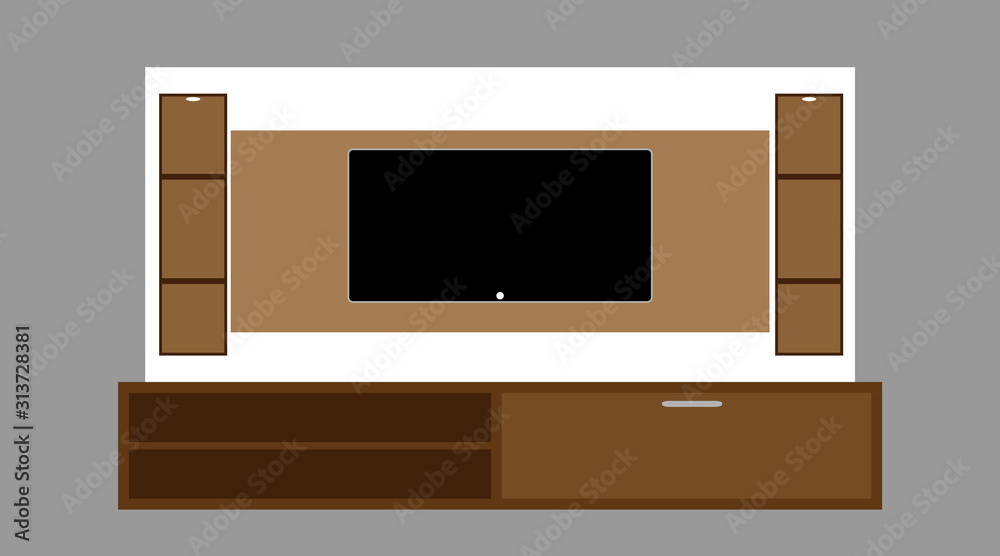 Furniture built in for televisions and stereos in the living room. Furniture built in for televisions and stereos in the living room.